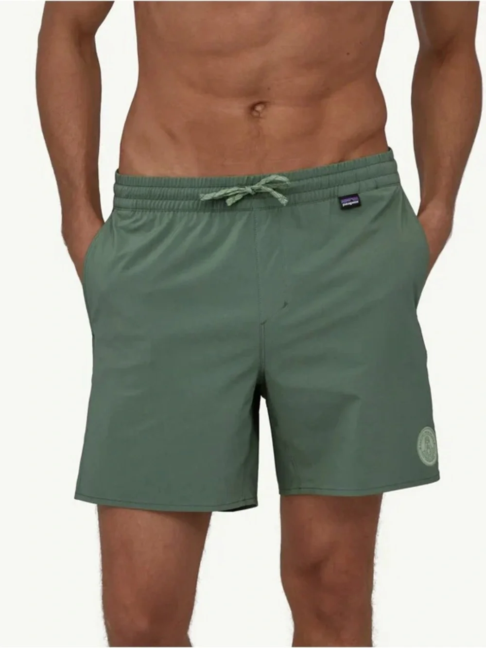 Patagonia Hydropeak Volley Hybrid Shorts in Green, Men’s size Small